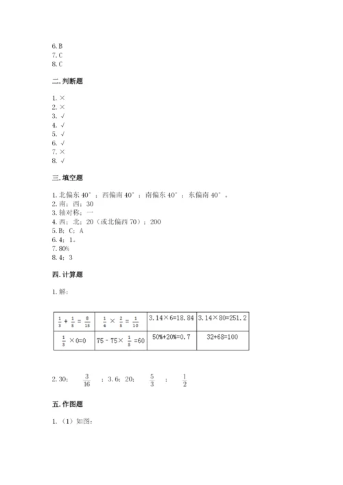 人教版小学六年级上册数学期末测试卷（有一套）word版.docx