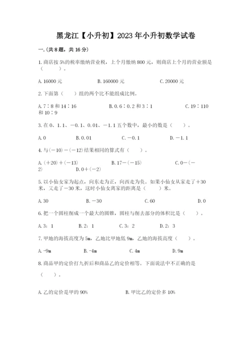 黑龙江【小升初】2023年小升初数学试卷（能力提升）.docx