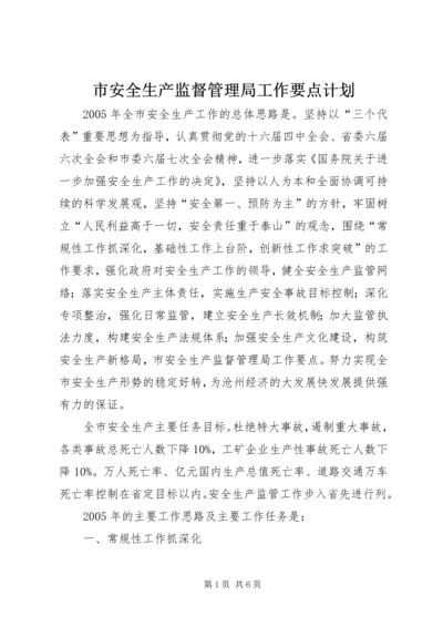 市安全生产监督管理局工作要点计划.docx