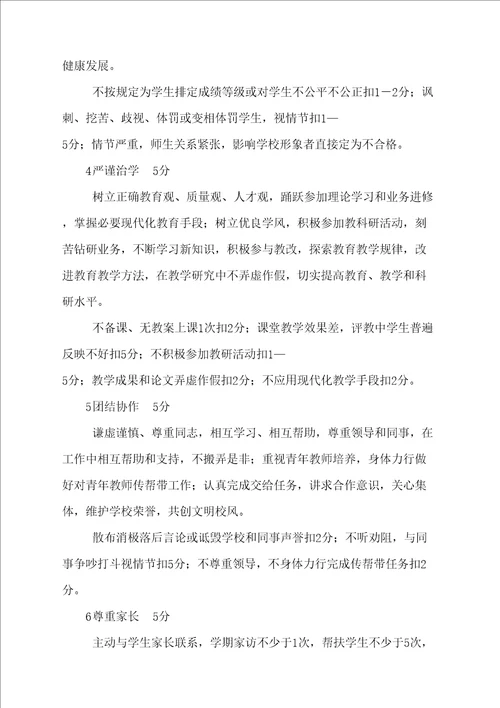 师德师风考核评估方案完整版