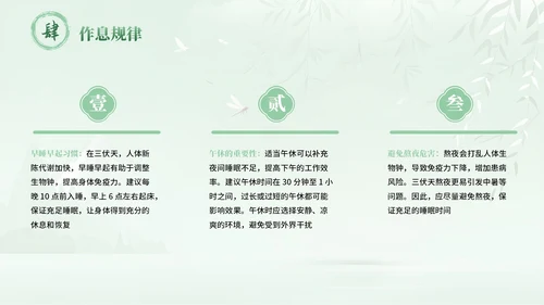 绿色中国风三伏天养生指南PPT模板