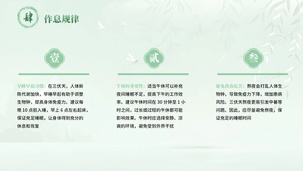 绿色中国风三伏天养生指南PPT模板