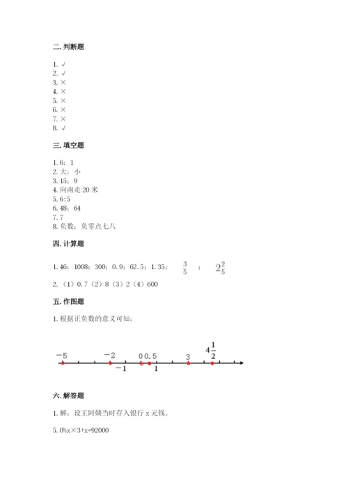 人教版六年级下册数学期末测试卷加精品答案.docx