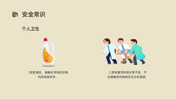 黄色简约商务插画风酒店安全管理培训PPT模板安全生产