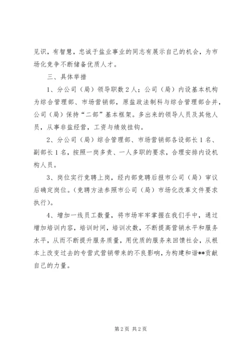 盐务管理局市场化改革工作计划 (2).docx