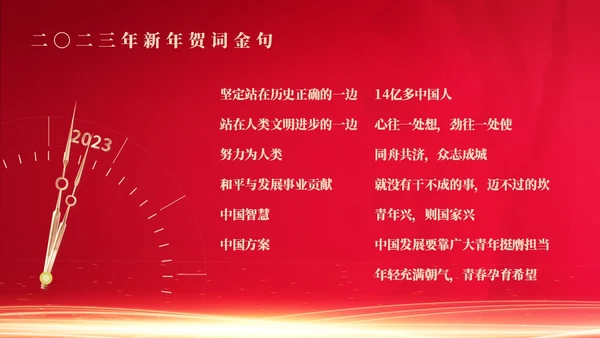 红色简约风新年贺词节日庆典
