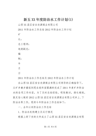 新五XX年度防治水工作计划(2).docx