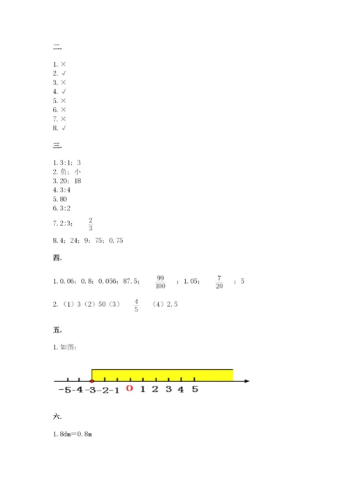 人教版六年级数学下学期期末测试题完整版.docx