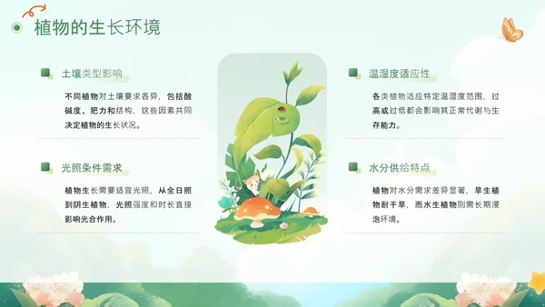 绿色插画风动植物旅馆PPT