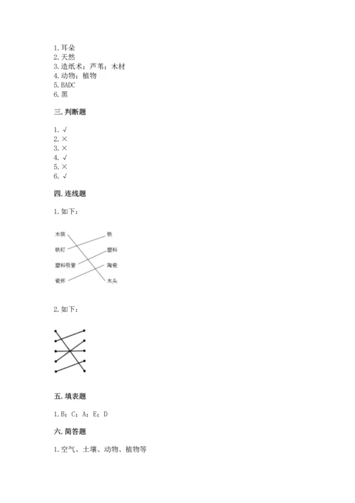 教科版科学二年级上册《期末测试卷》及1套参考答案.docx