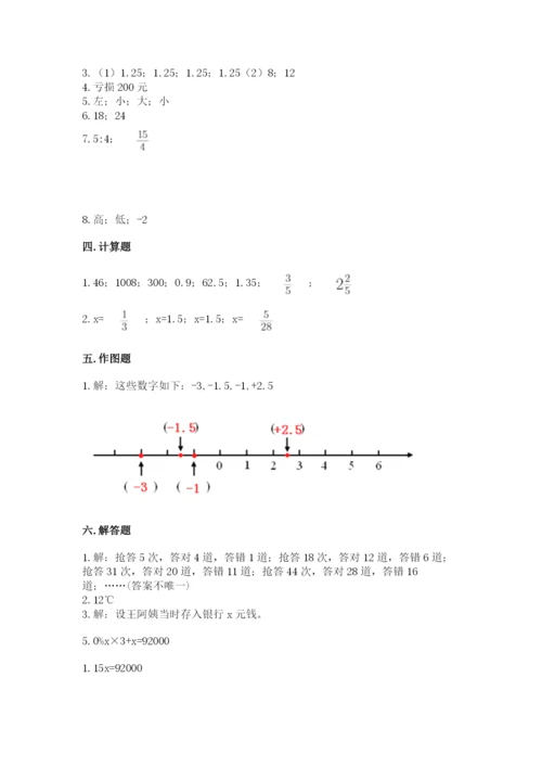 肥西县六年级下册数学期末测试卷完整.docx