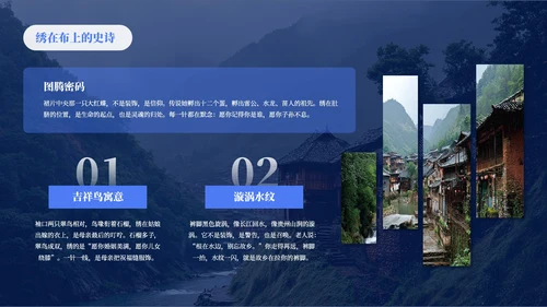 蓝色创意风少数民族苗族介绍PPT模板