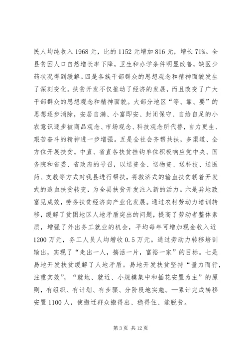 县扶贫办主任在年度县委中心组理论学习会上关于“十一五”小结与“十二五”展望的发言.docx