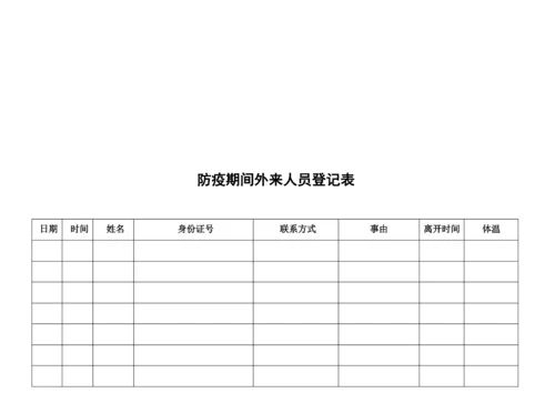 幼儿园疫情期间外来人员登记表-官方版.docx