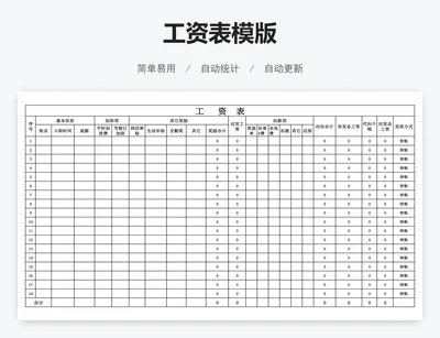 工资表模版