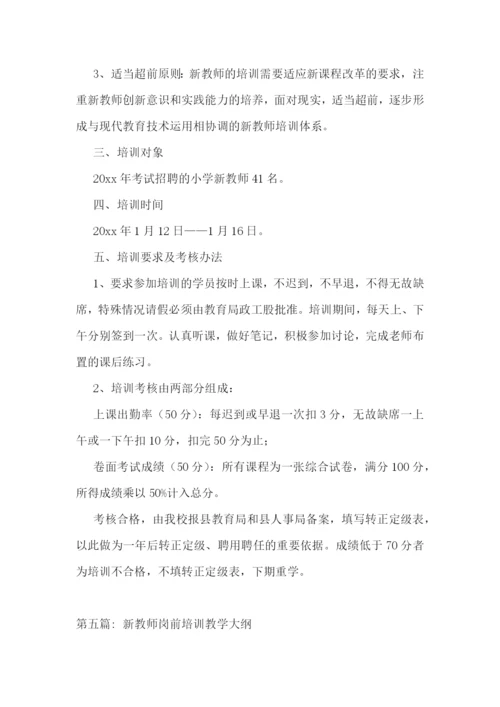 新教师岗前培训教学大纲【六篇】.docx