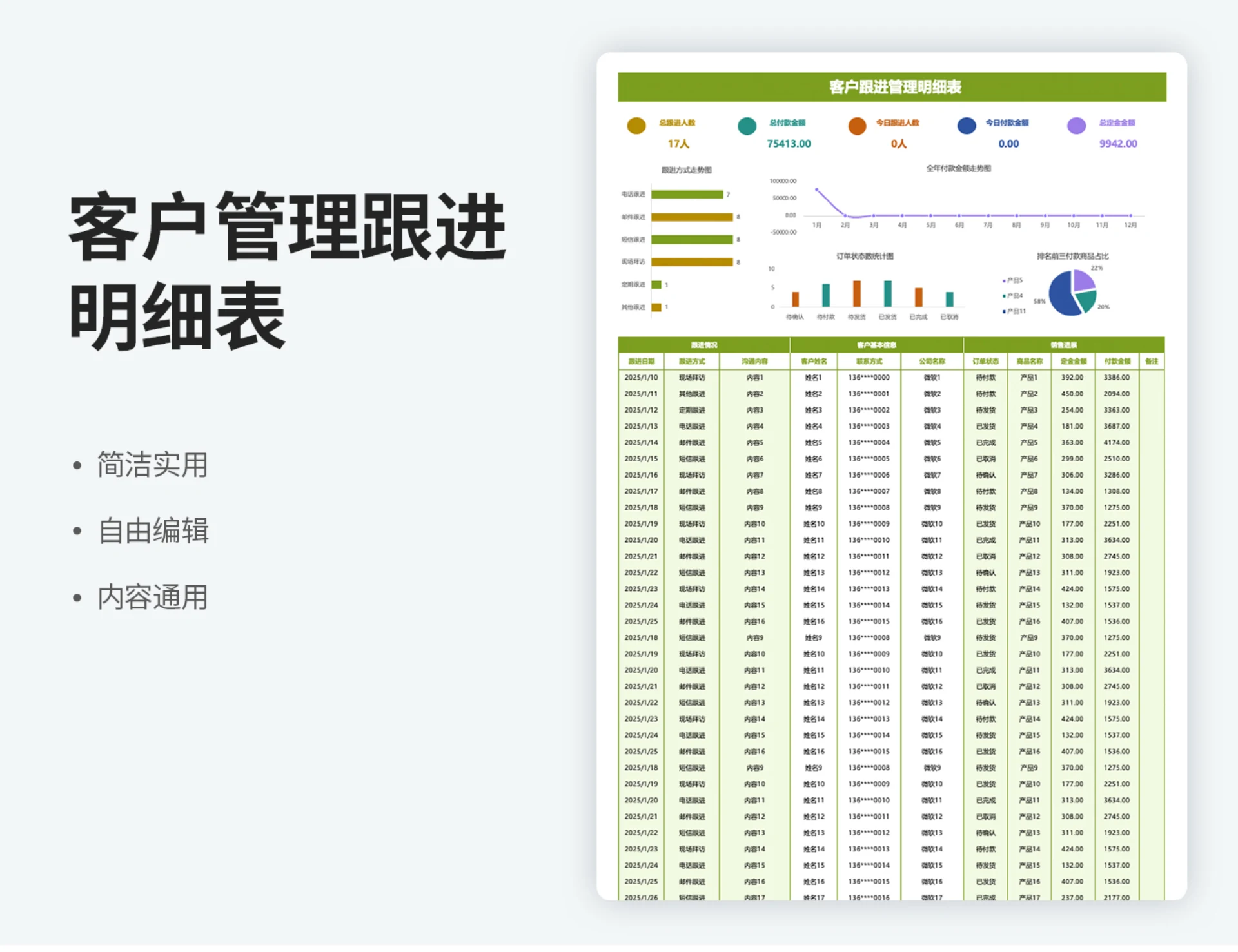 客户跟进登记表