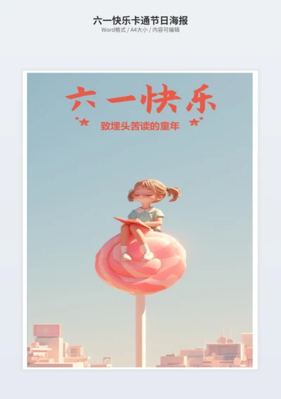 六一快乐卡通节日海报