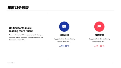 蓝色商务公司年度预算及经营分析工作总结PPT模板
