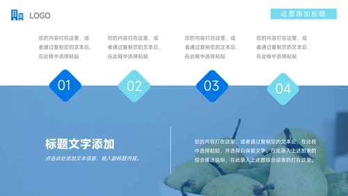 蓝色实用简约数据报告PPT模板
