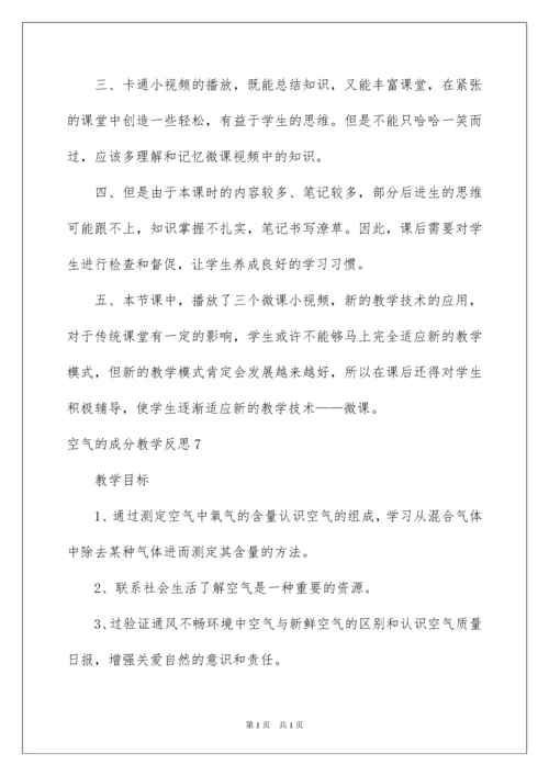 2022空气的成分教学反思.docx