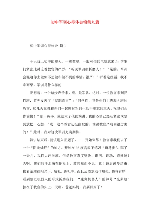 初中军训心得体会锦集九篇（一）.docx