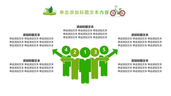 绿色清新创意绿色出行低碳环保ppt模板