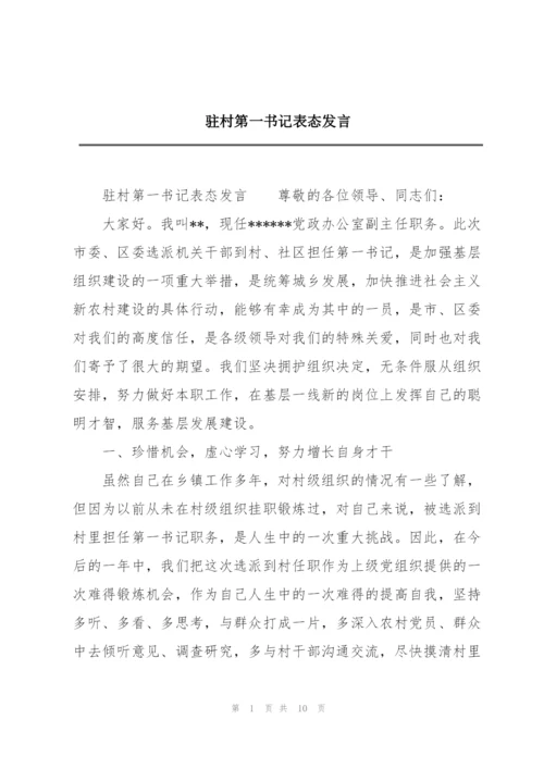 驻村第一书记表态发言.docx