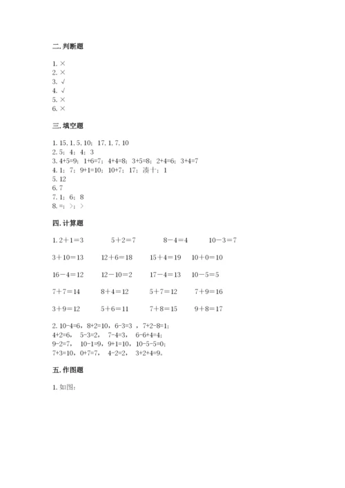 小学数学试卷一年级上册数学期末测试卷及答案下载.docx