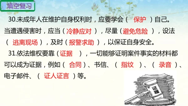 六年级上册道德与法治第四单元法律保护我们健康成长复习课件ptx