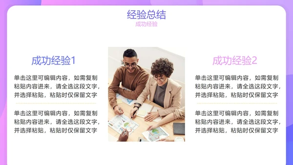 简约渐变紫色几何商务个人工作总结报告PPT模板