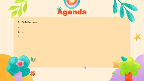 彩色卡通幼儿园开学家长会PPT主题
