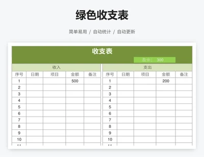绿色收支表