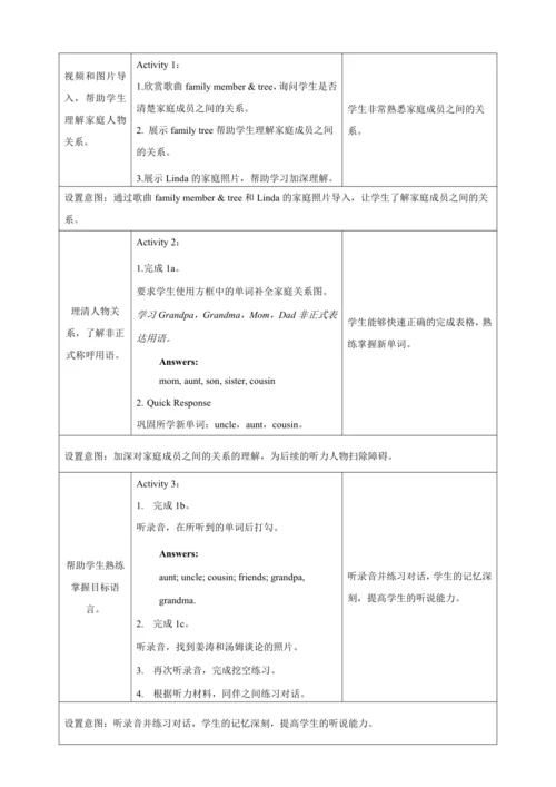 Unit 2 SectionB（1a-1d）单元整体课时教学设计（新目标七年级上册Unit 2 Th