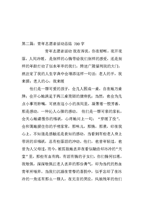 青年志愿者活动总结 14