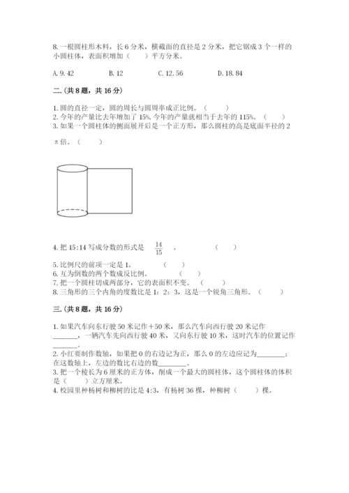 人教版数学六年级下册试题期末模拟检测卷（精练）.docx