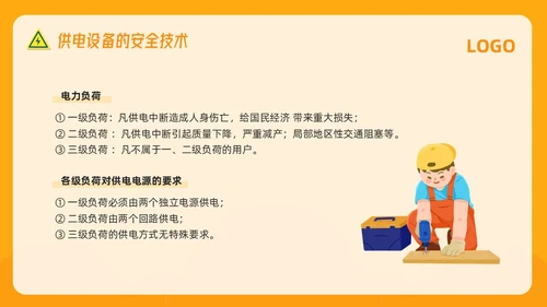 橙色插画电气安全知识培训PPT模板宣传PPT动态PPT安全教育
