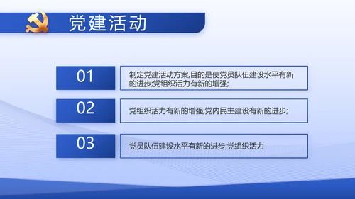 蓝色大气基层党建述职报告动态PPT