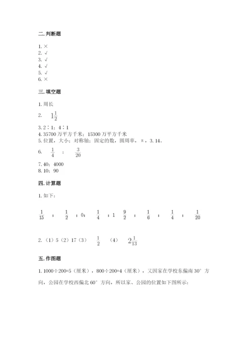 小学六年级数学上册期末考试卷附参考答案（突破训练）.docx