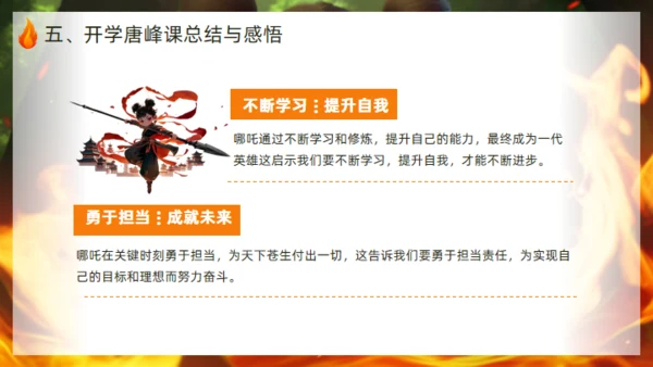 学习哪吒精神通用PPT模板