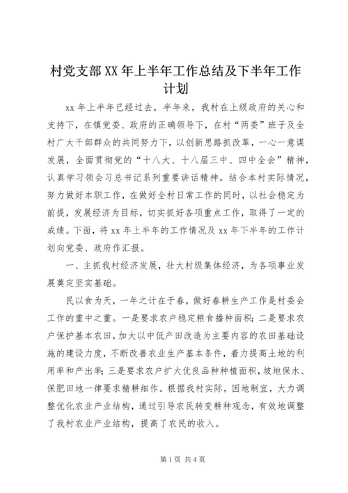 村党支部XX年上半年工作总结及下半年工作计划_1.docx