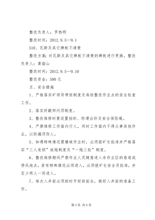 赶场路煤矿隐患整改方案 (5).docx