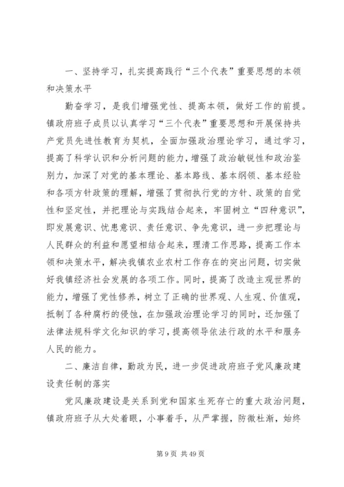 乡镇政府班子述职述廉报告.docx