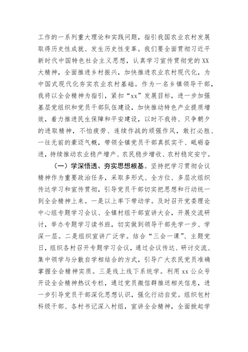 【研讨发言】乡镇党委书记学习党的二十大精神研讨材料.docx