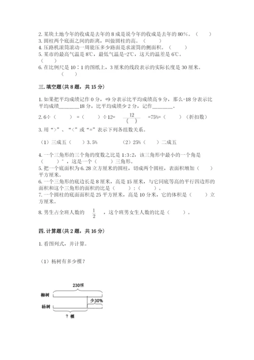 洛阳市涧西区六年级下册数学期末测试卷完整.docx