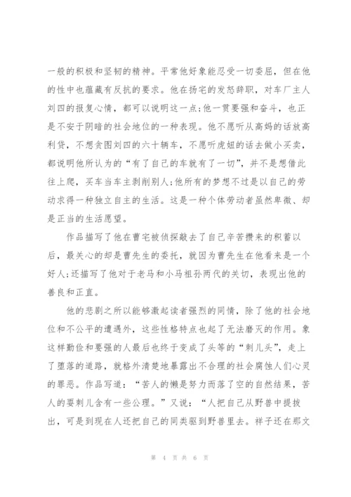 骆驼祥子读书笔记读后感大全.docx