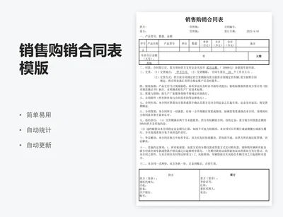 销售购销合同表模版