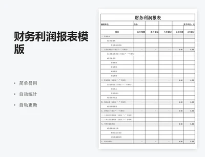 财务利润报表模版