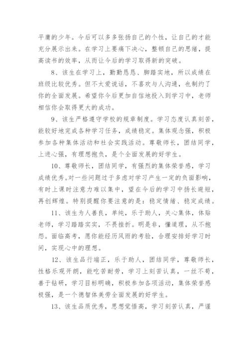 高三毕业班主任评语.docx