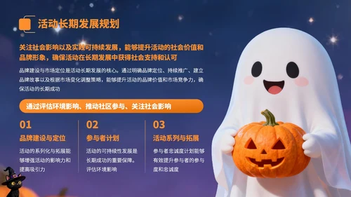 黄紫色卡通风万圣节营销方案PPT